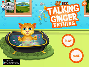 Говорящий кот Рыжик Принимает ванну