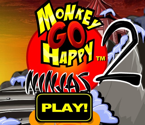 Флеш игра Счастливая обезьянка: ниндзя 2 онлайн