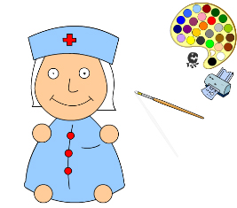 Играть флеш игру Раскраска медсестра