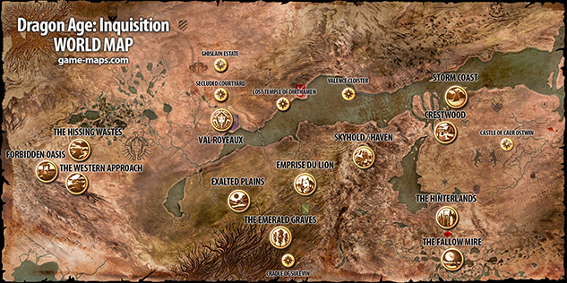 dragon age инквизиция центральная часть карты