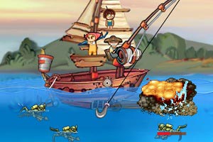 Флеш игра Защита лодки рыбака - pic